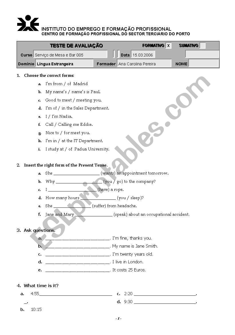 teste worksheet