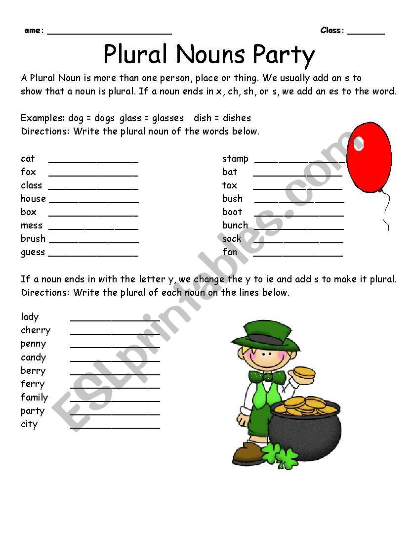 Singular and Plural Nouns worksheet