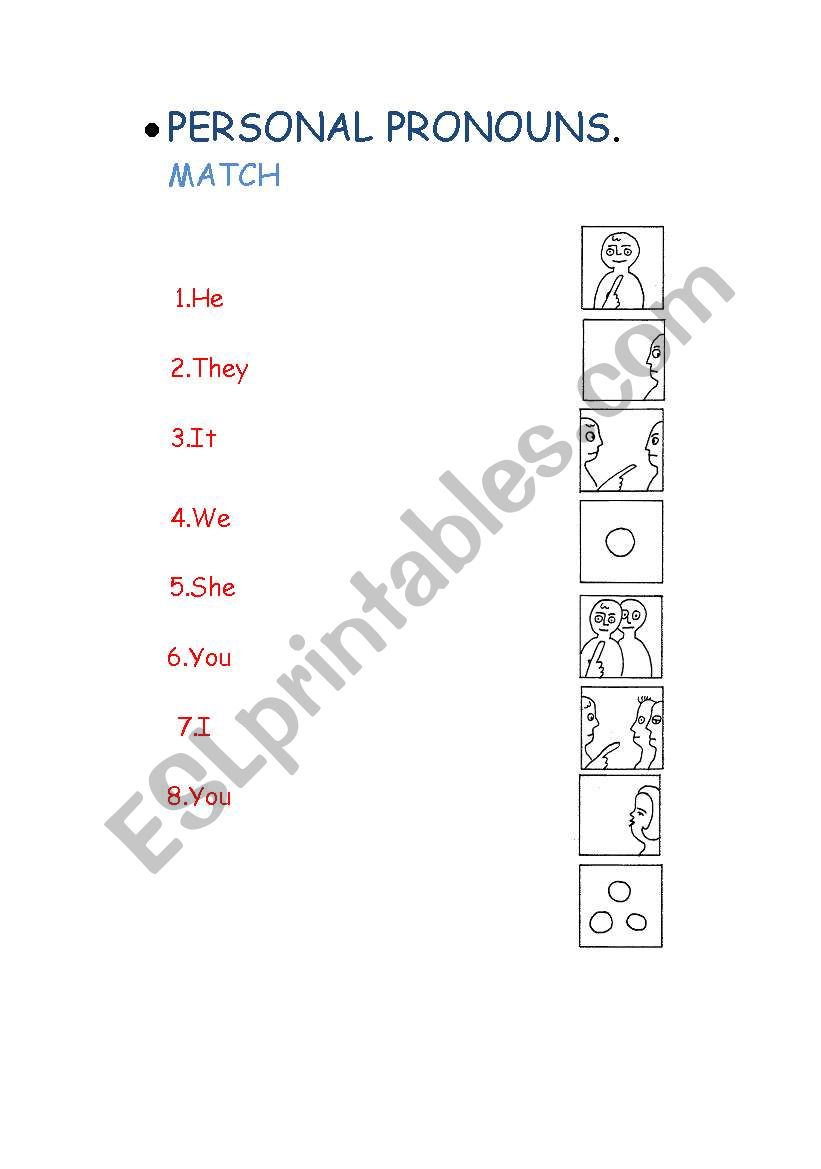 personal pronouns special needs matching