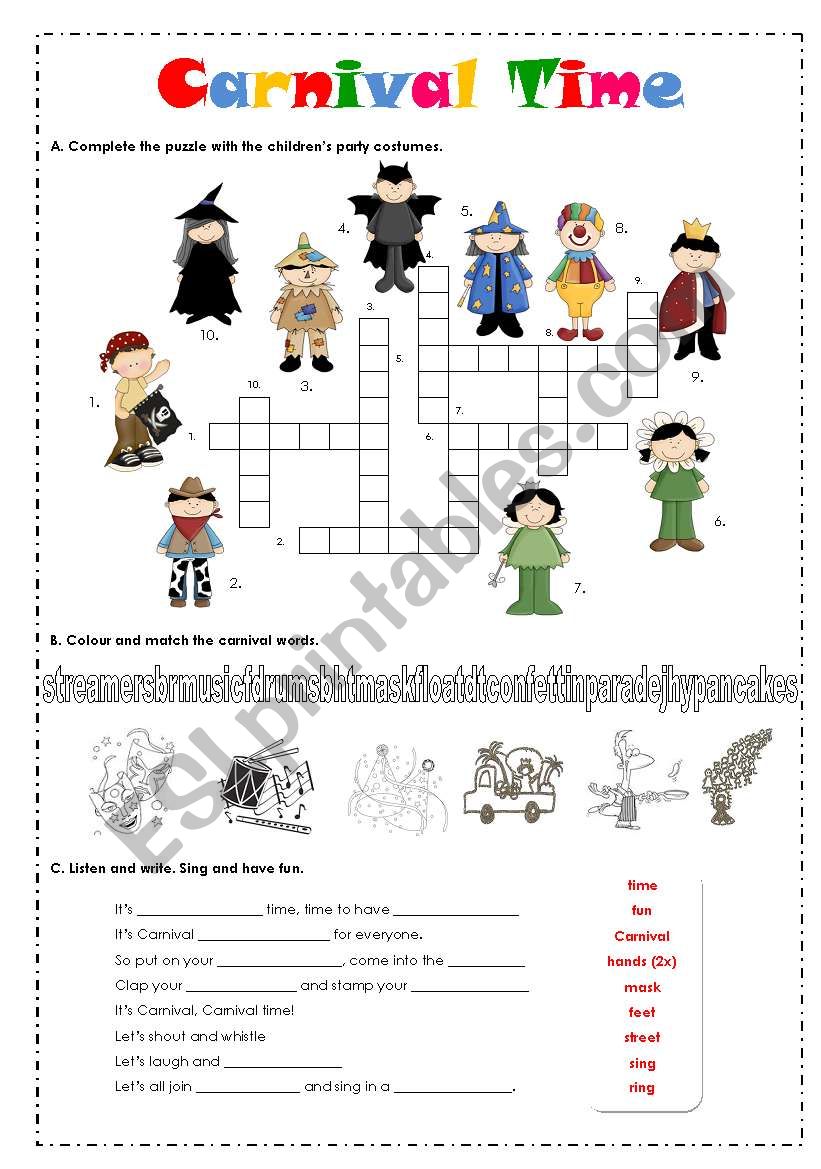 Carnival Time worksheet