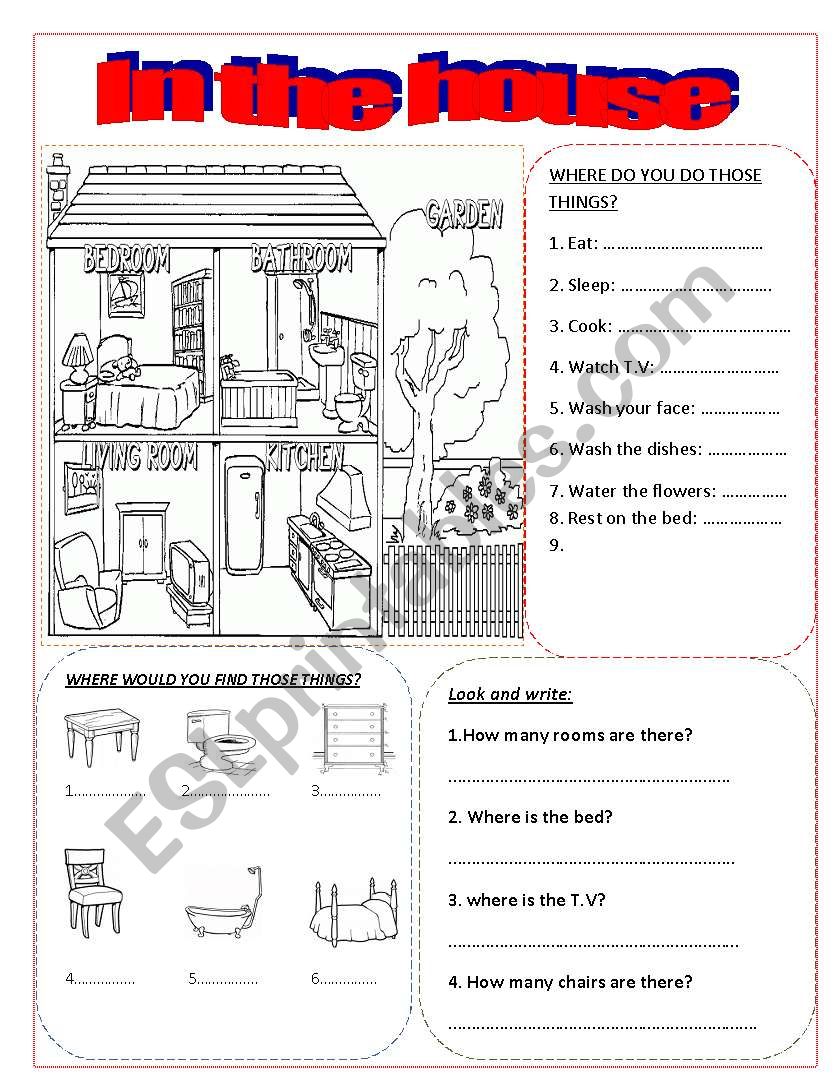 IN THE HOUSE worksheet