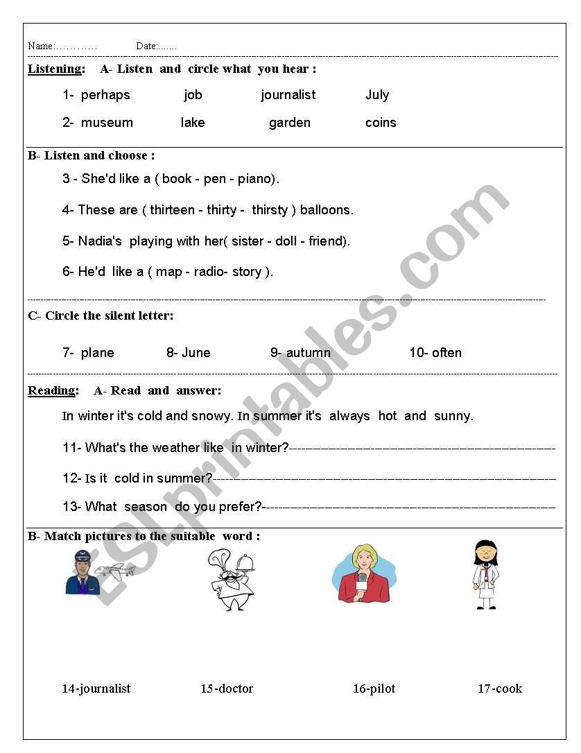 Test worksheet