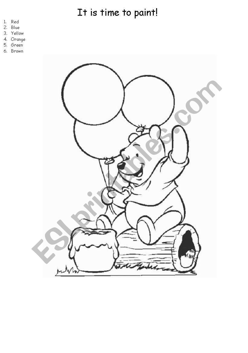 Its time to paint worksheet