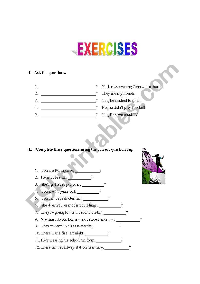 Exercises worksheet