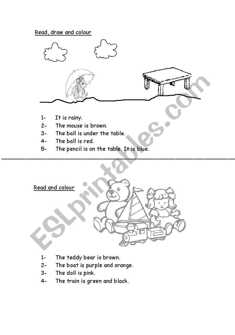 Read and colour worksheet