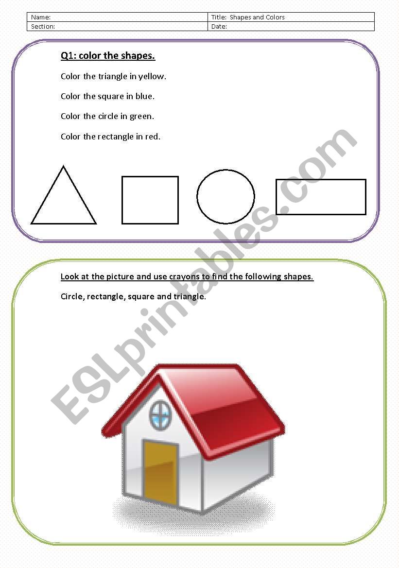 shapes and colors worksheet