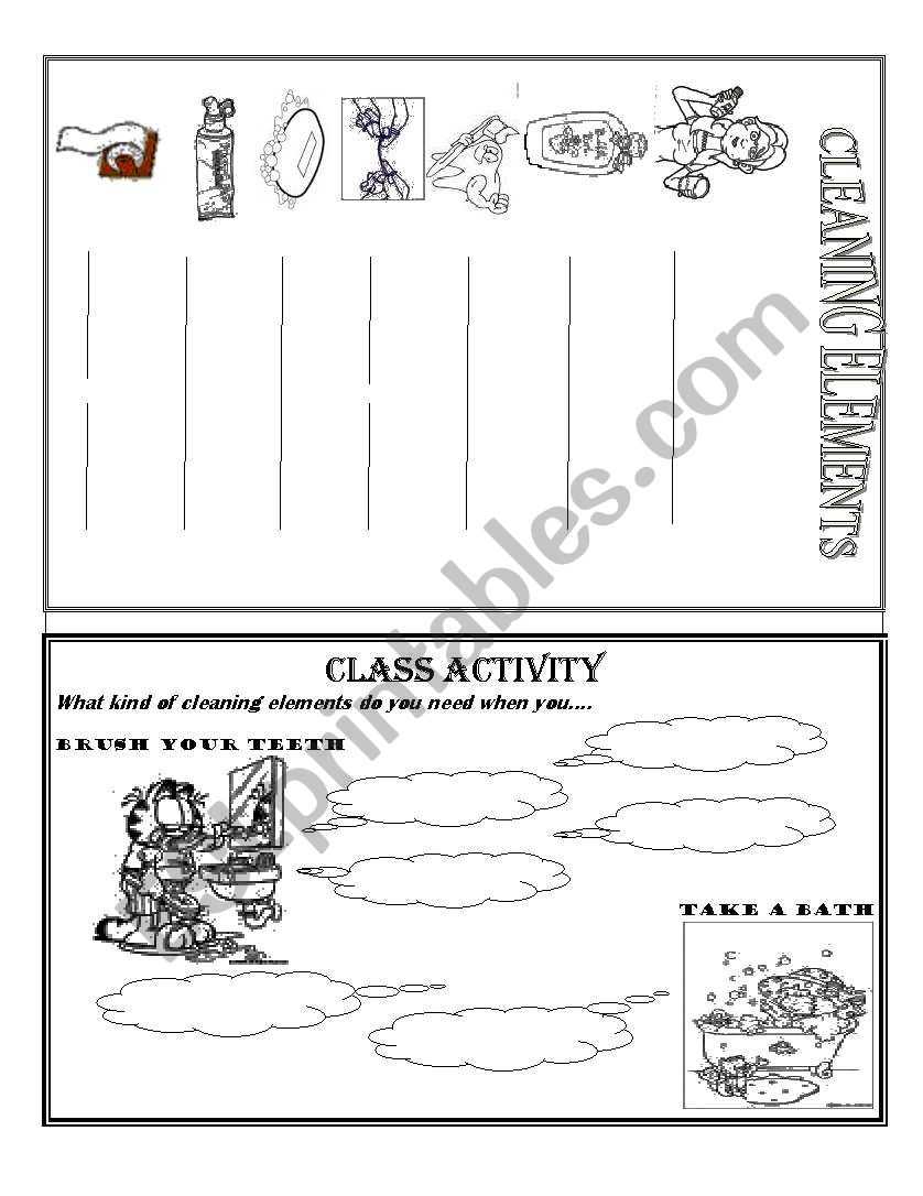CLEANING ELEMENTS worksheet