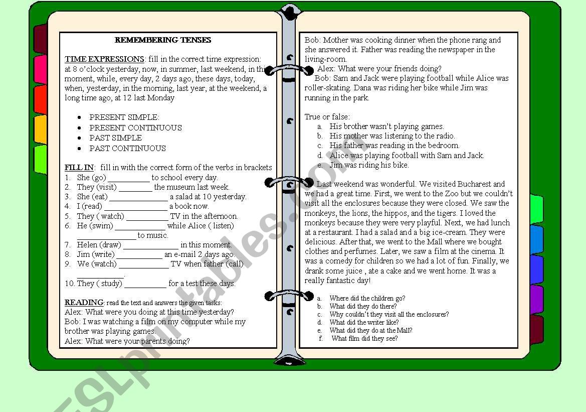 Tenses worksheet