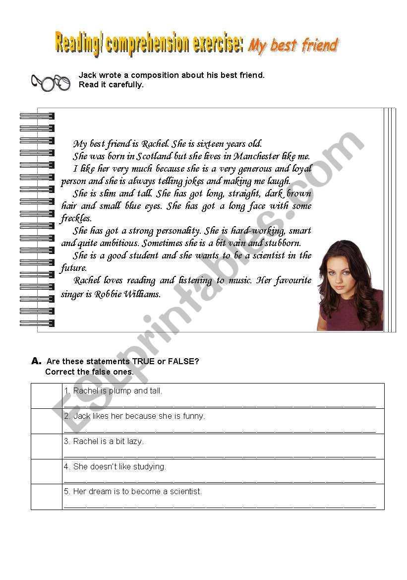 My best friend worksheet