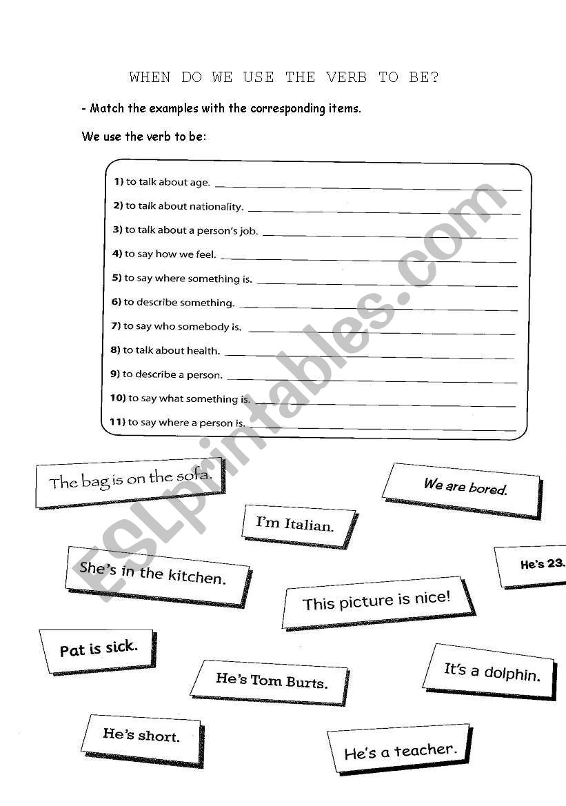 To be worksheet