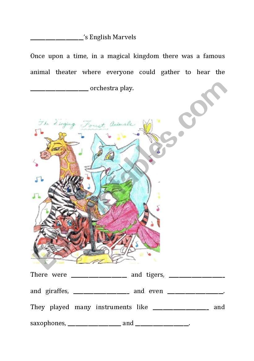 Write your Own Story in English Page 1