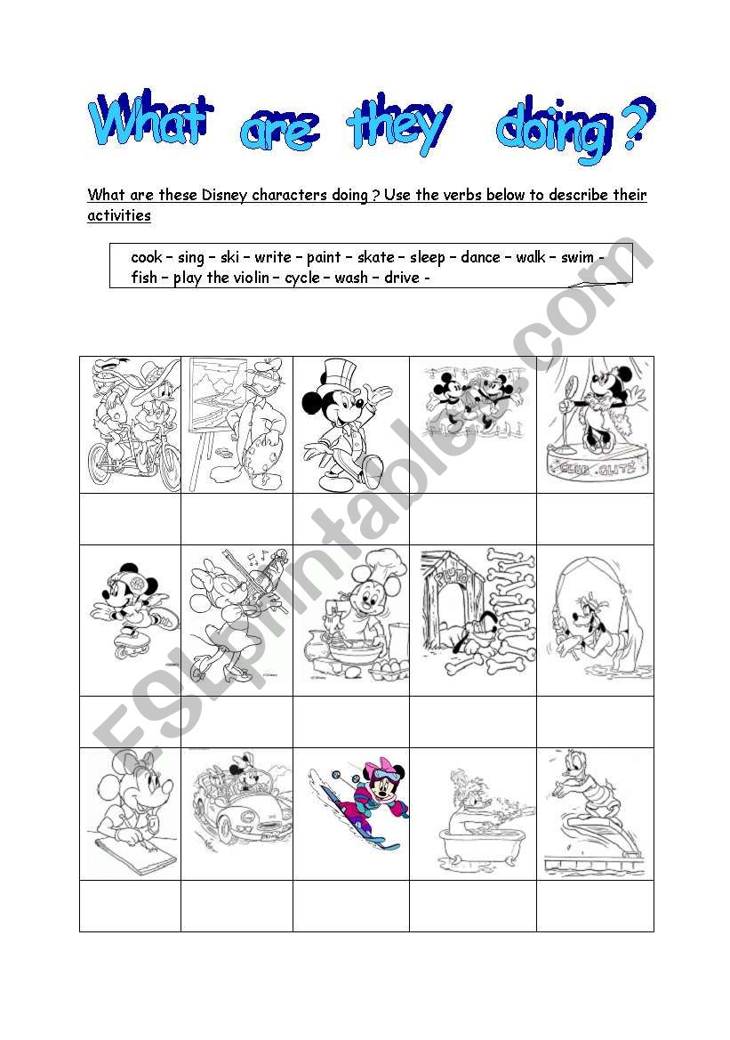 What are they doing ? worksheet