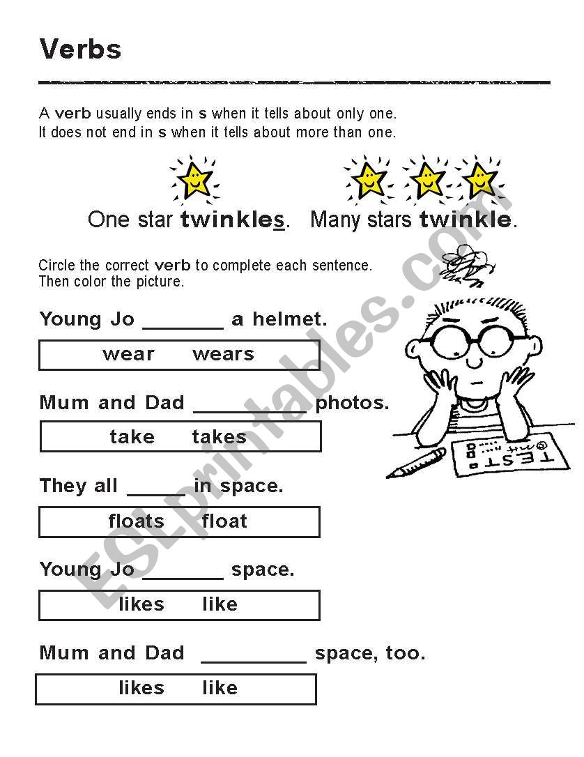 Verbs worksheet