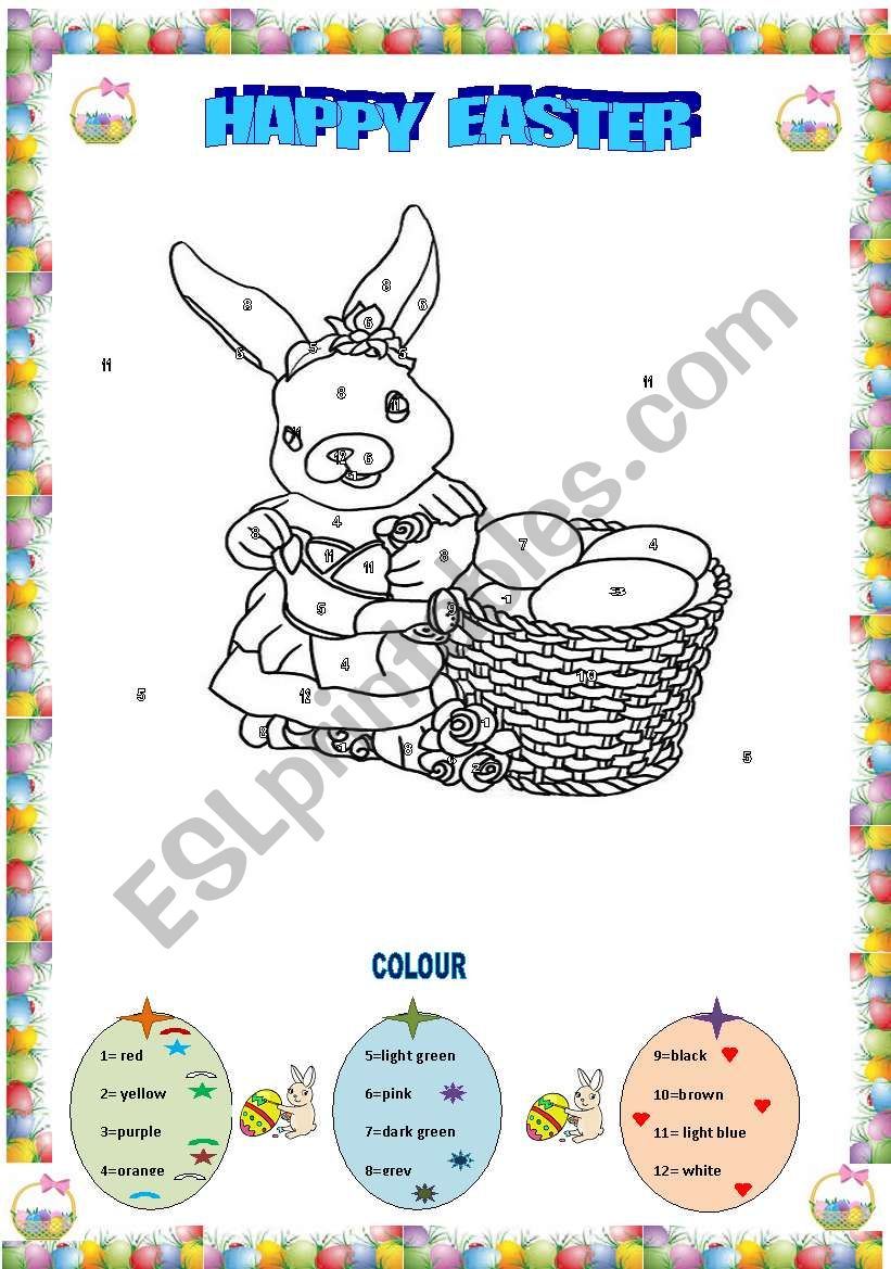 COLOUR this cute Easter Bunny!!