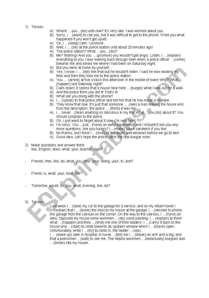 test intermediate - 2nd part worksheet