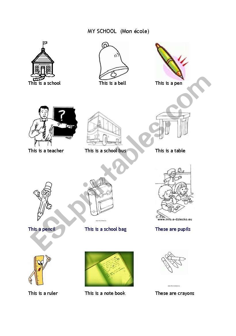 my school worksheet