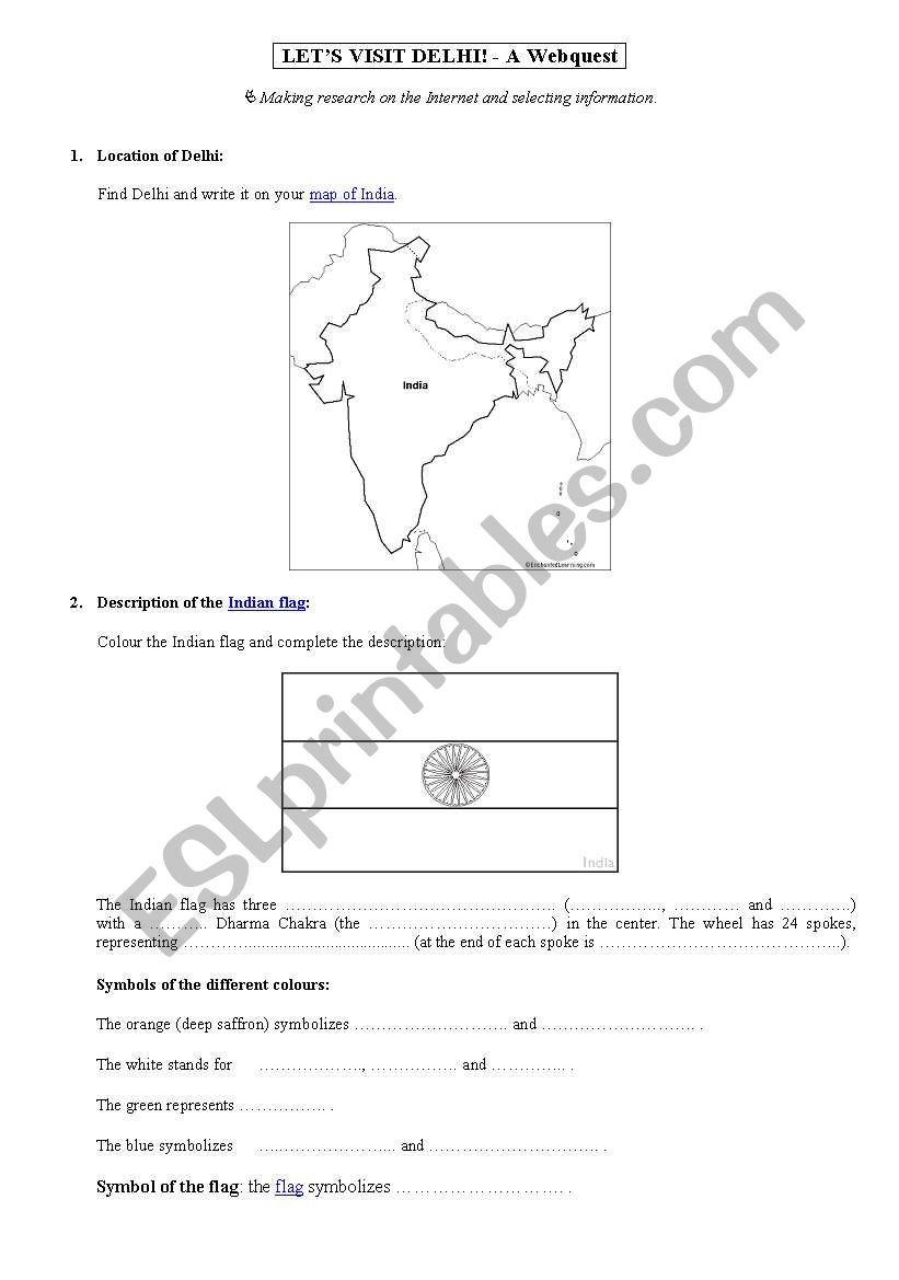 India worksheet