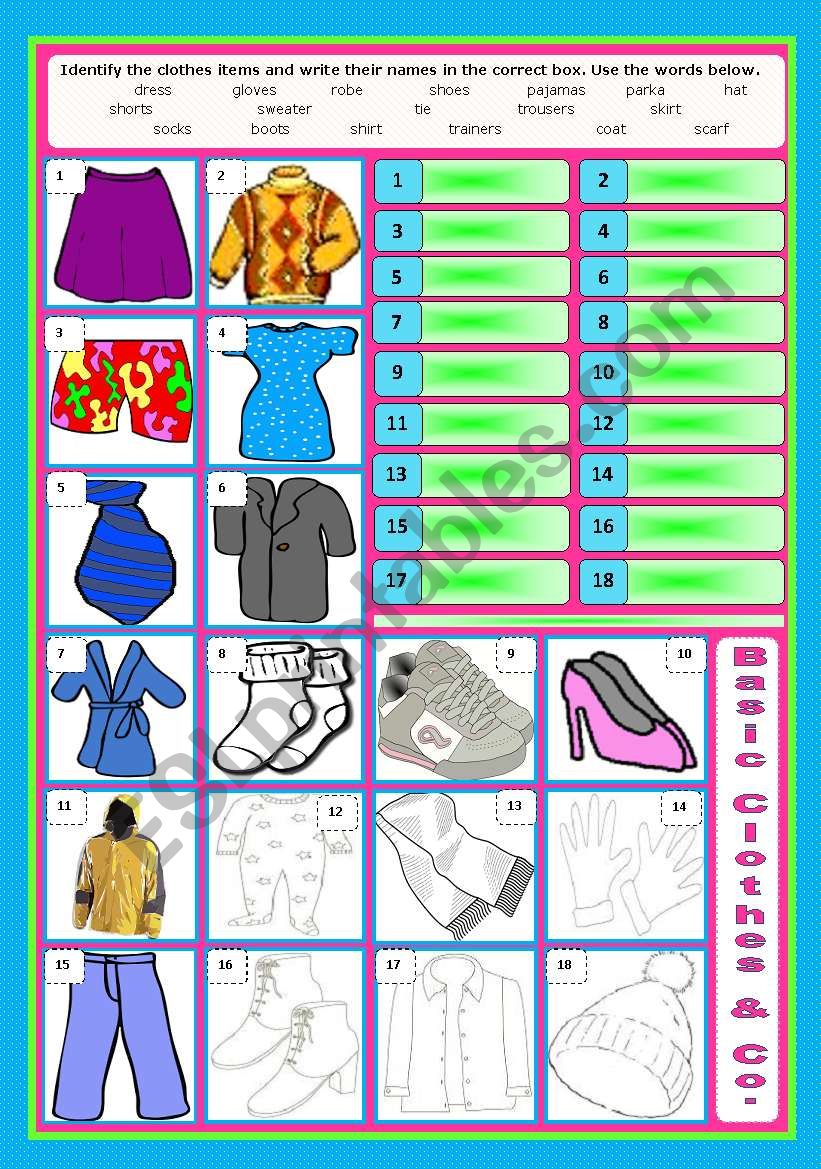 Basic clothes & Co. worksheet