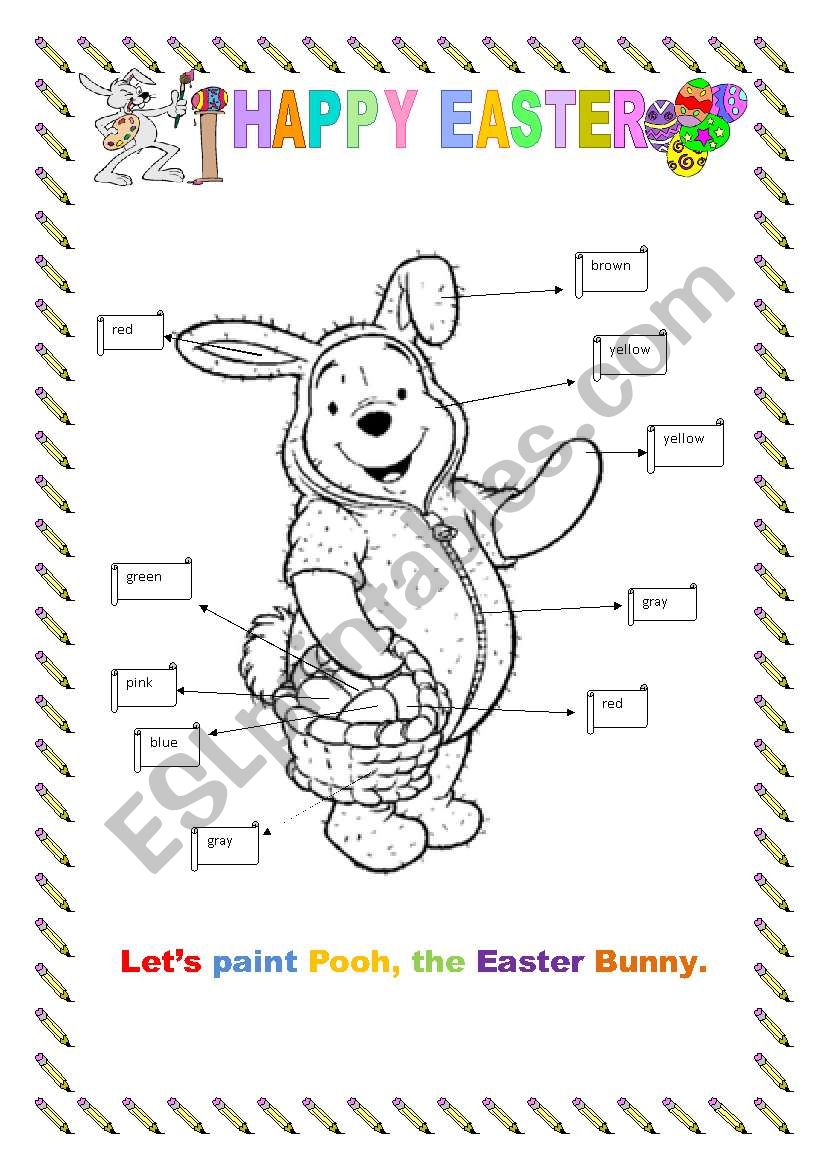 Pooh, the Easter Bunny!! Lets paint it!