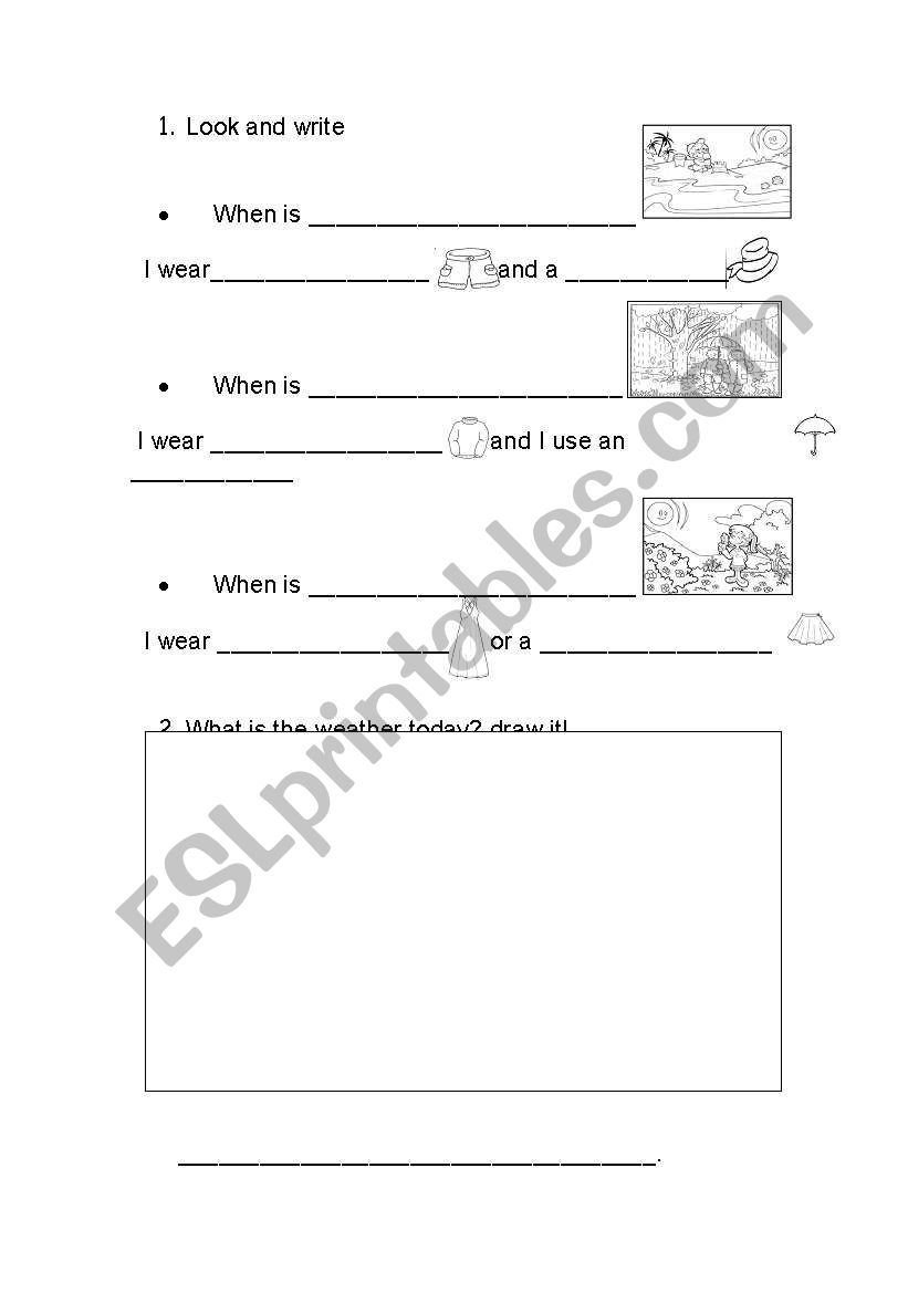 clothe and weather worksheet