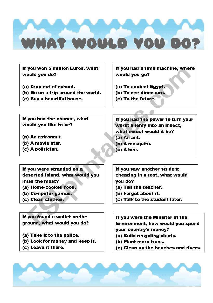 What would you do? worksheet