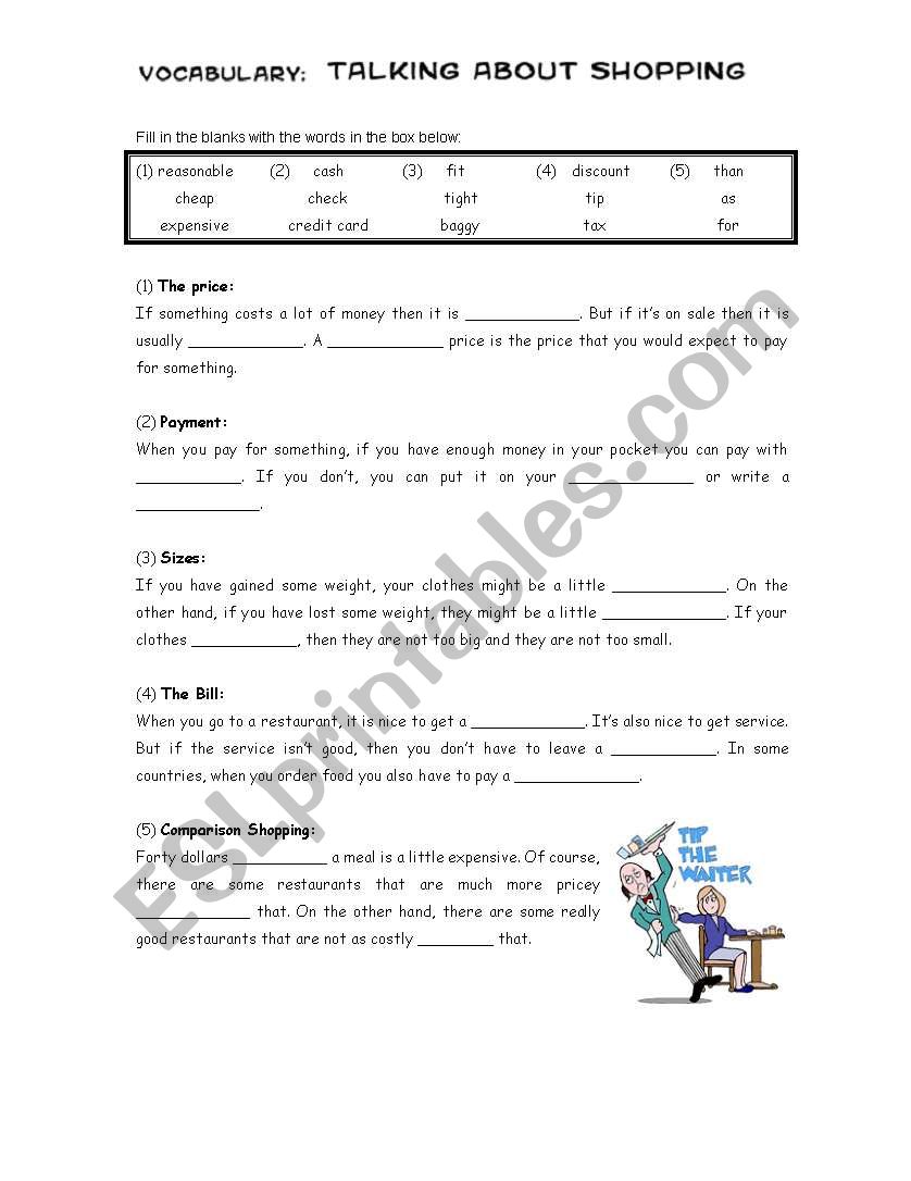 Shopping Clothes worksheet