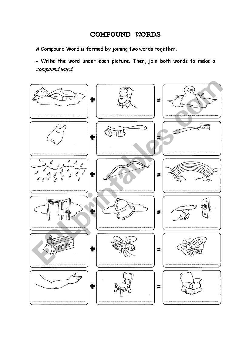 Compound words worksheet