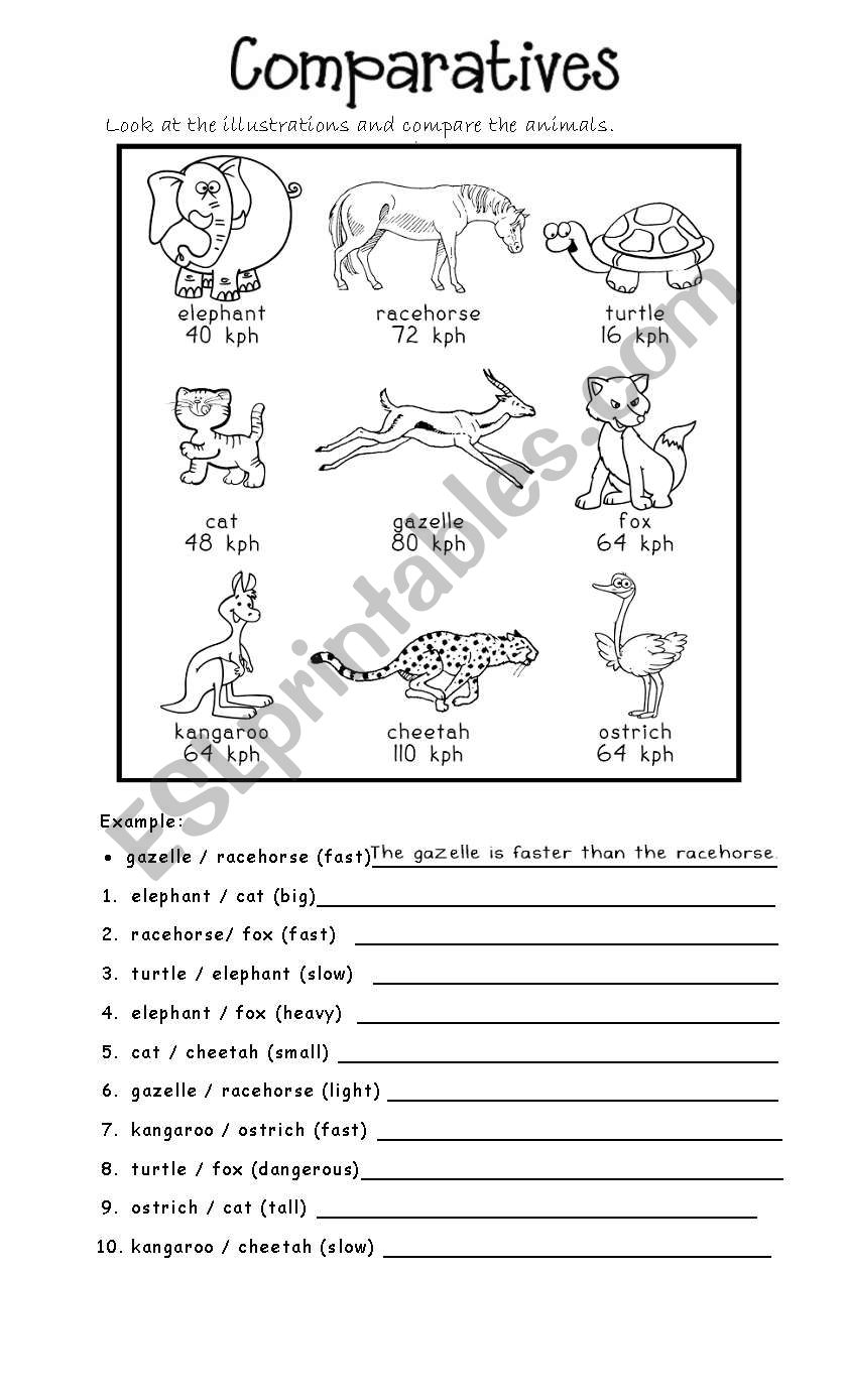 Comparatives worksheet