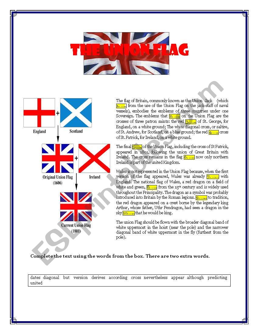 The Union Flag worksheet