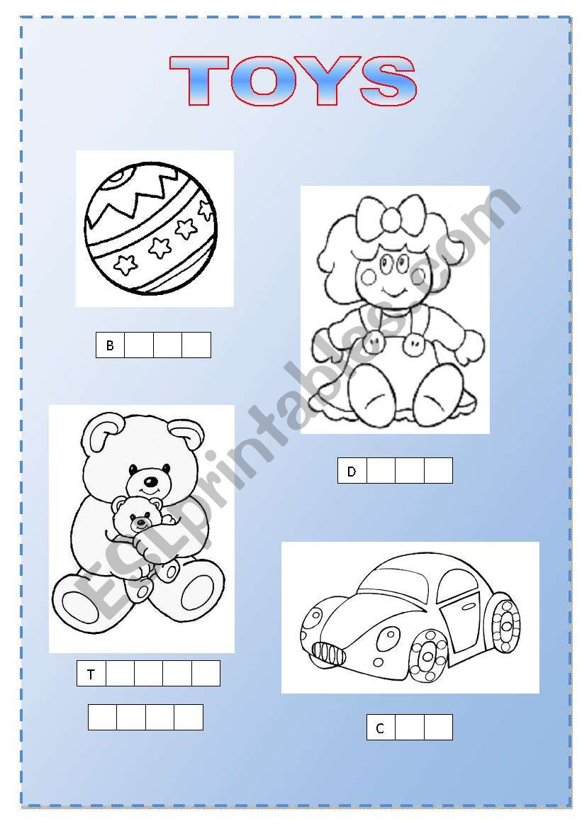 Toys worksheet