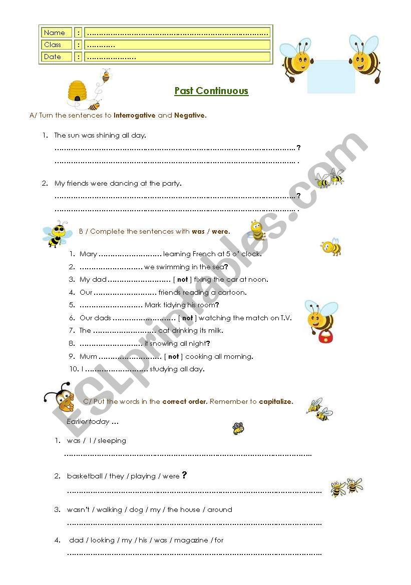 Past Continuous worksheet