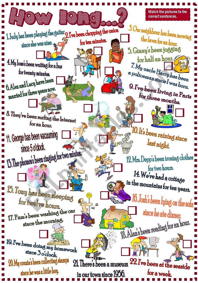 HOW LONG SINCE FOR With Present Perfect Present Perfect