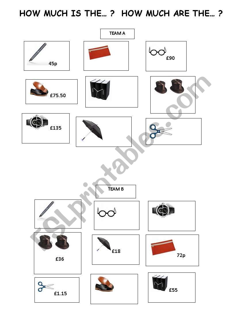 HOW MUCH IS / ARE THE...? worksheet