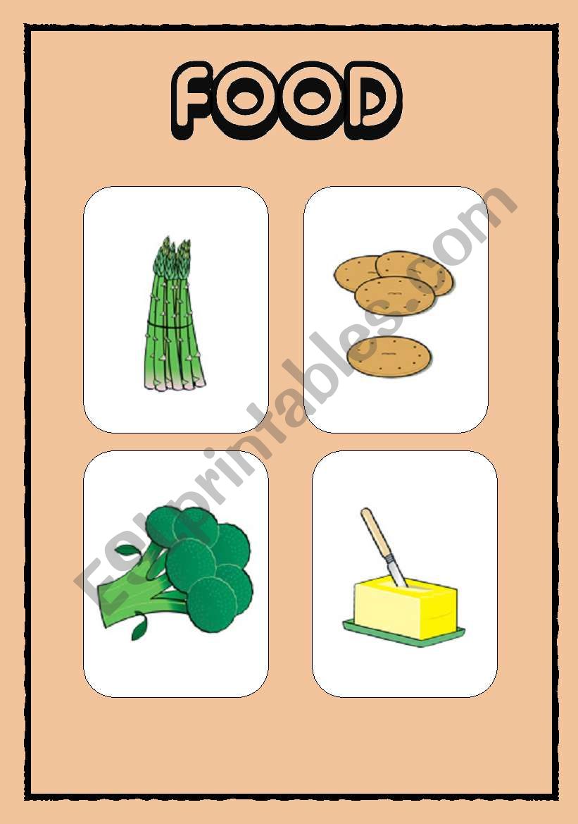 Food flashcards worksheet