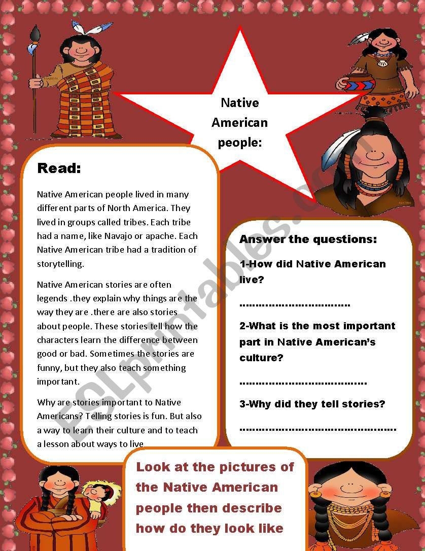 Native American Pepole: worksheet