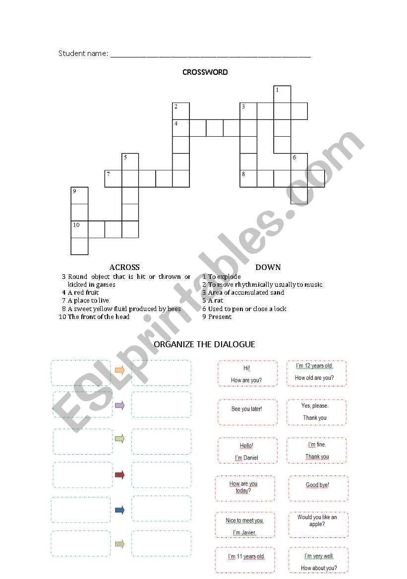 Greetings and verb to be worksheet