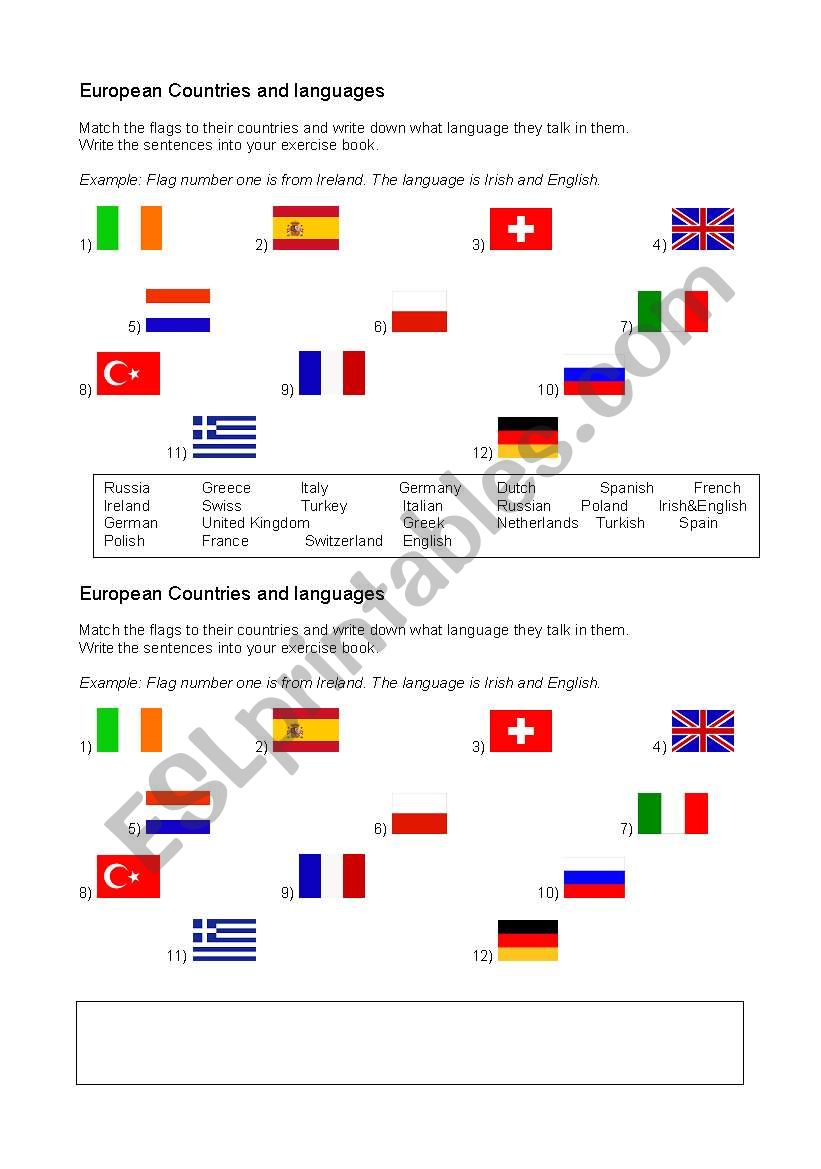 European countries and languages