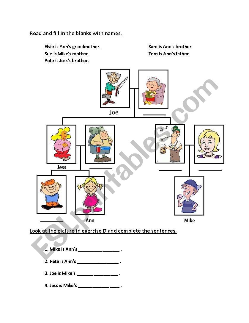 family tree worksheet worksheet