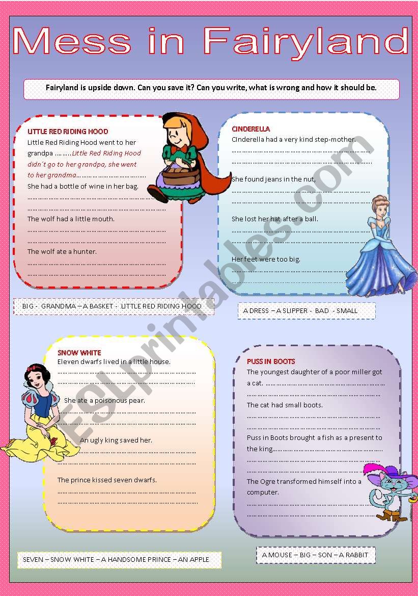 Mess in Fairyland - past simple tense