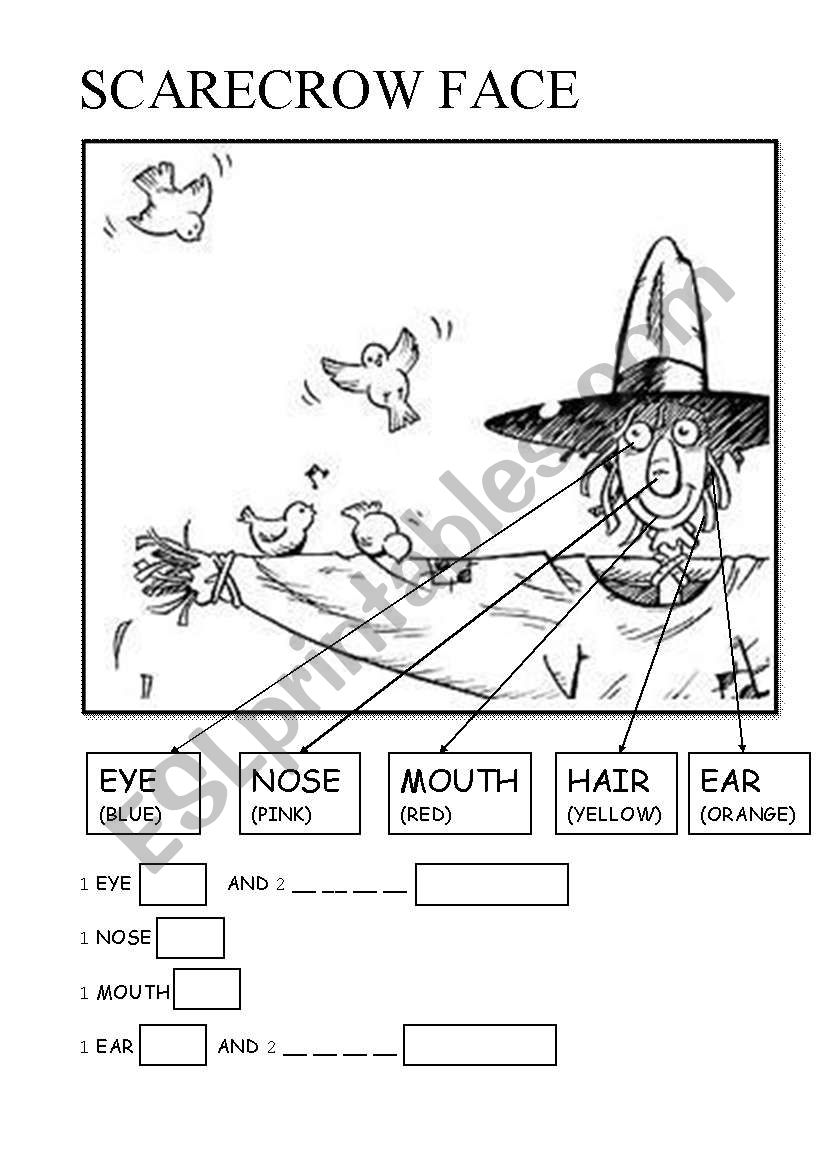 scarecrow face worksheet