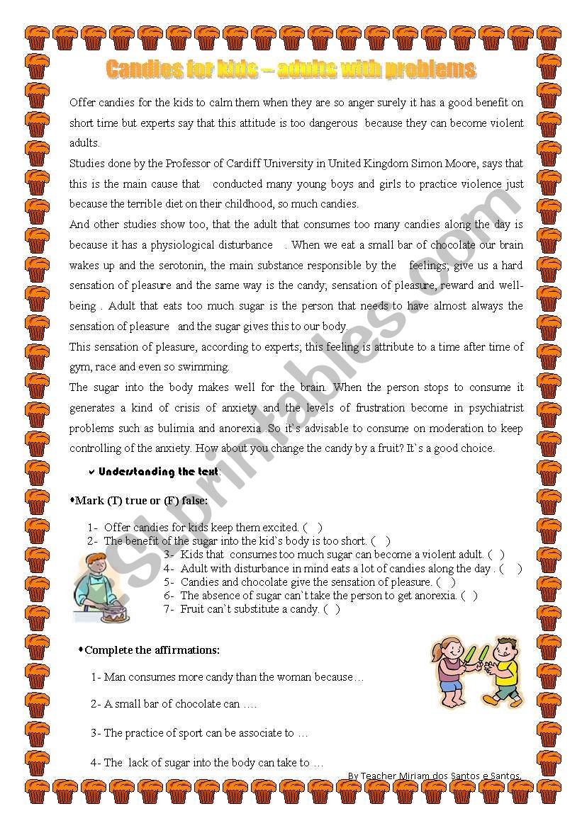 Candies for Kids  worksheet