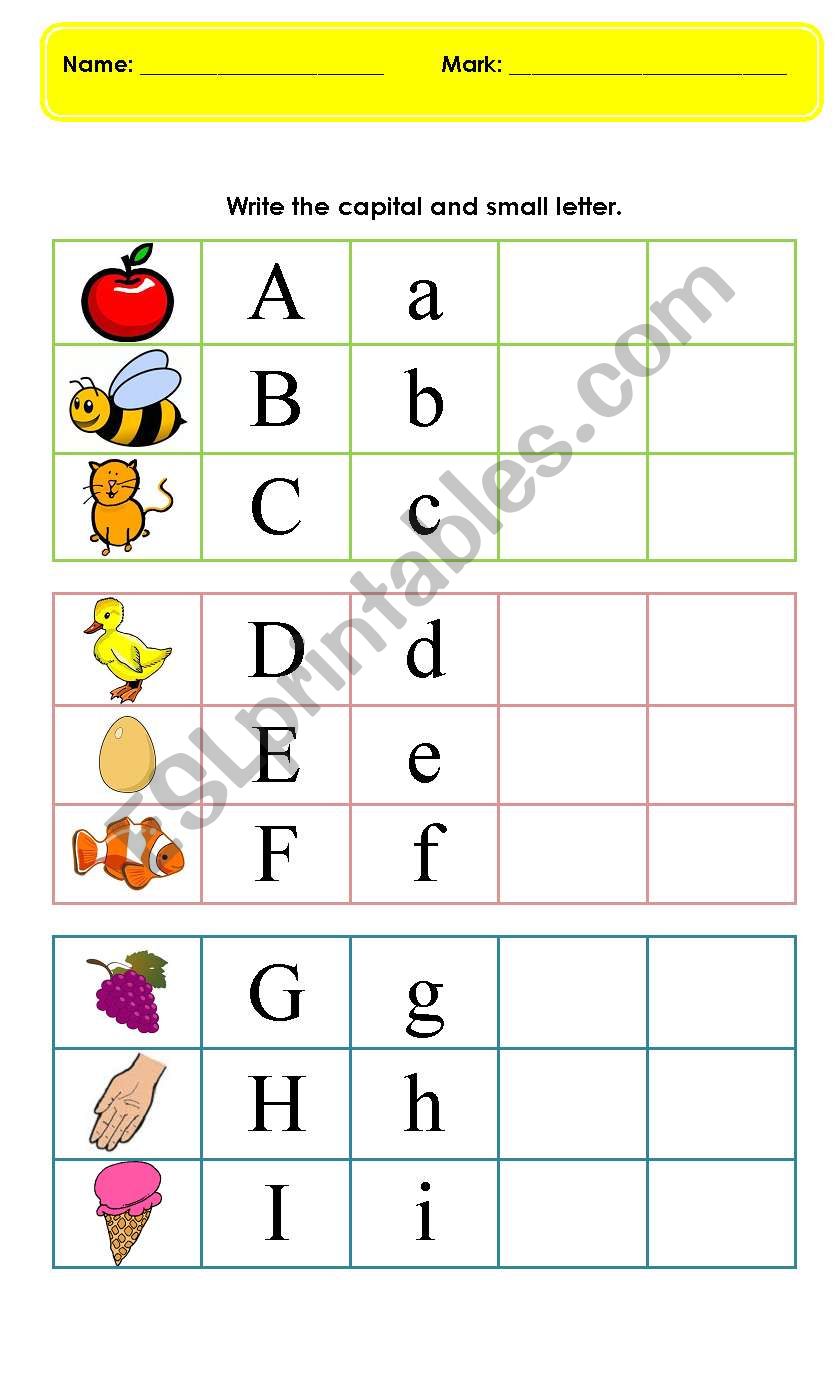 Alphabet Worksheet - writing Aa-Zz