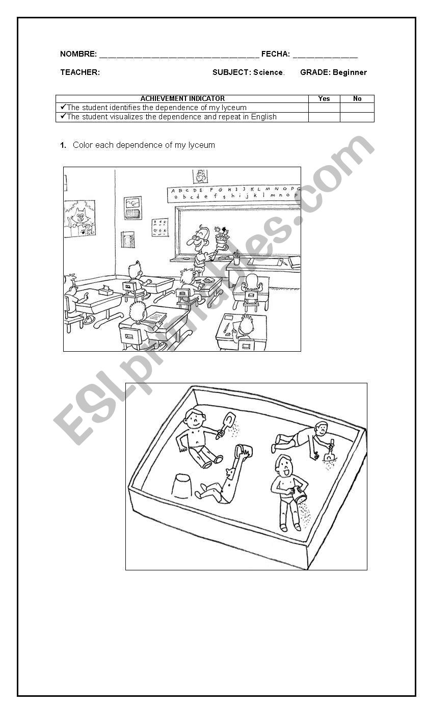 Dependence of school worksheet