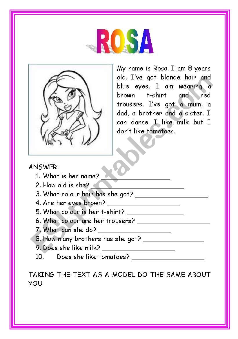 ROSA worksheet