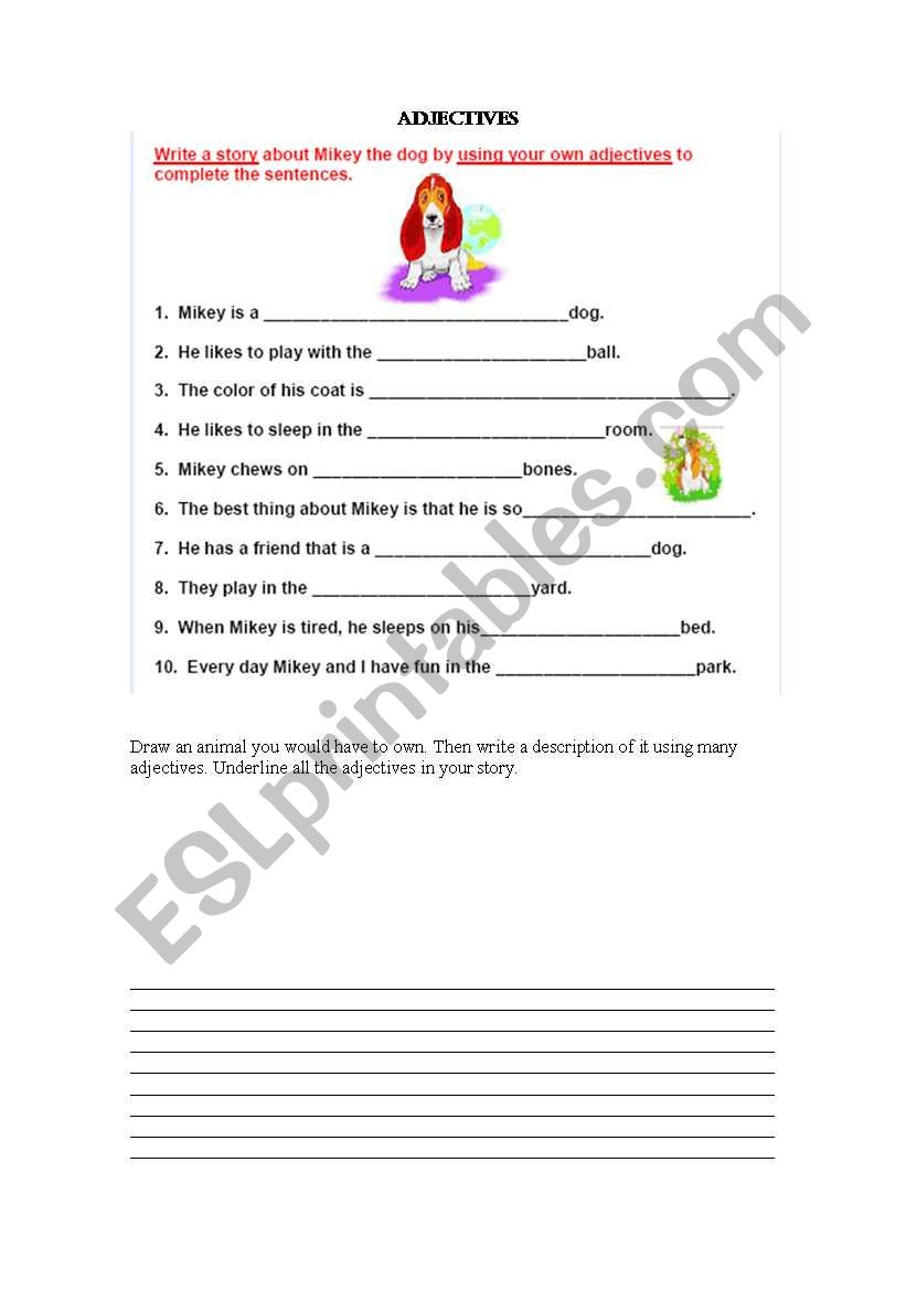 adjectives for kids worksheet