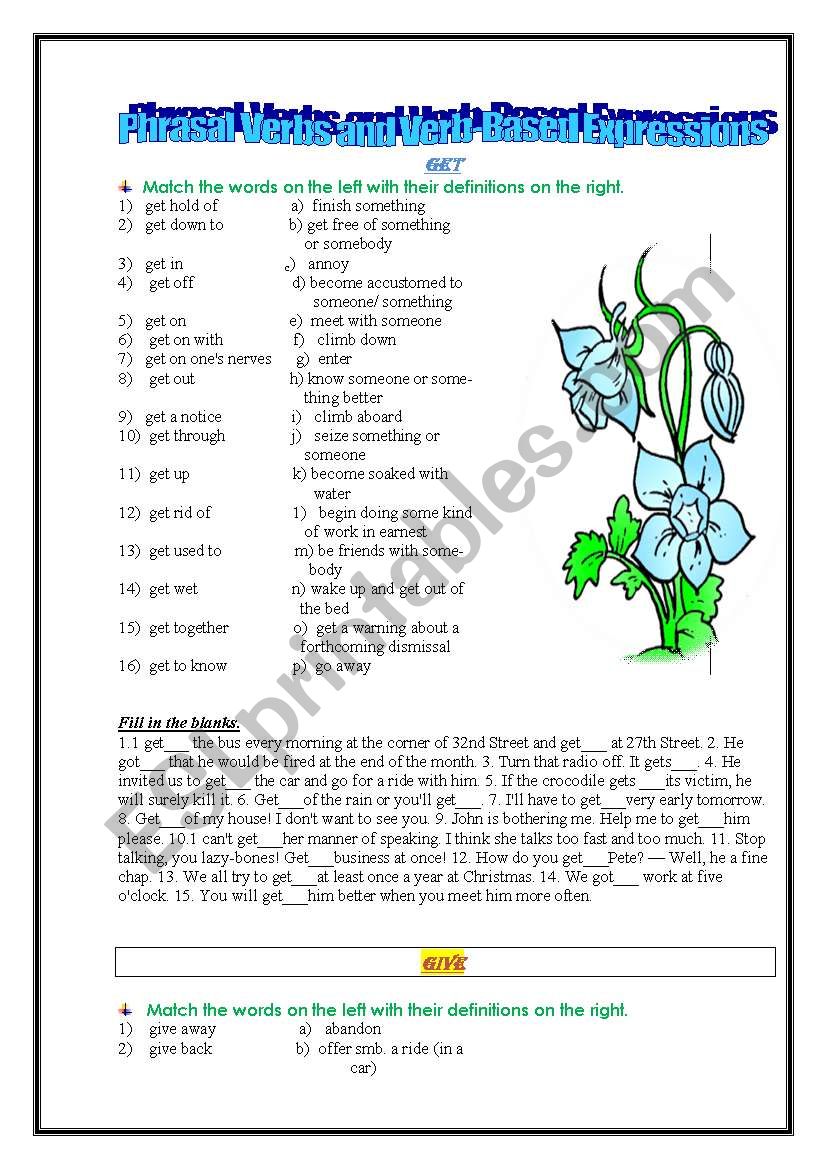 PHRASAL VERBS, CONSOLIDATION EXERCISES