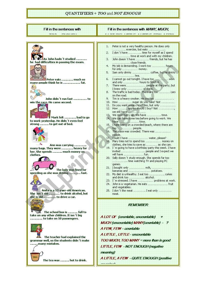 Quantifiers worksheet