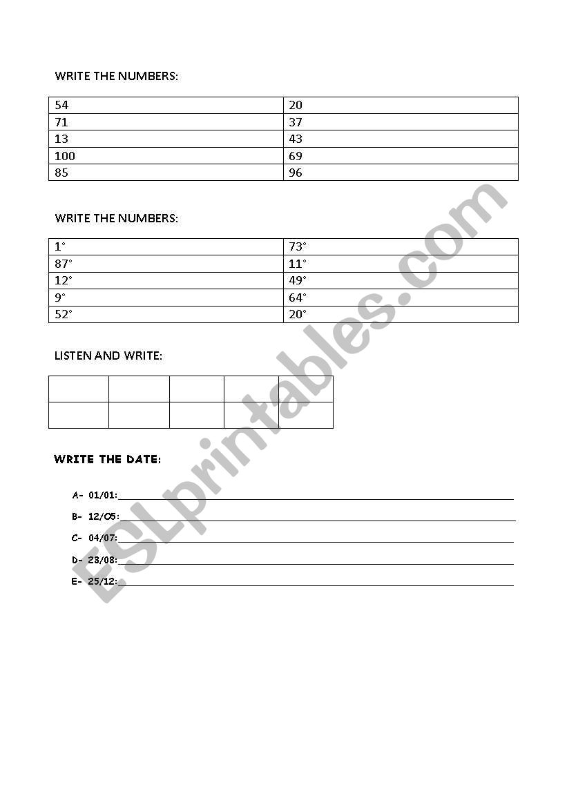 cardinal and ordinal numbers worksheet