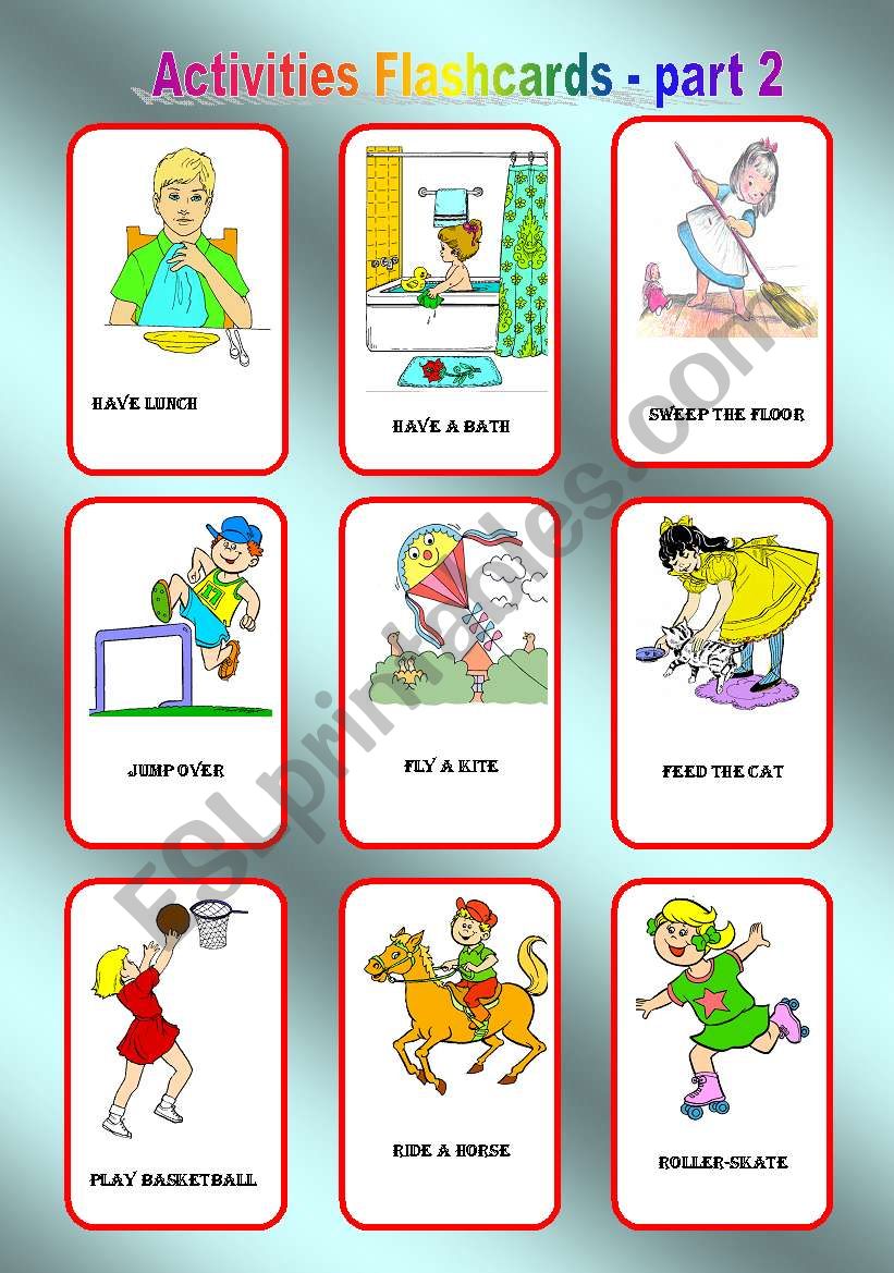 Activities Flashcards part 2, 