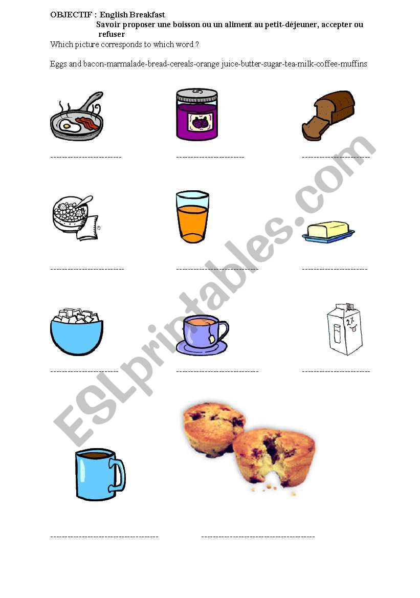 Breakfast   worksheet